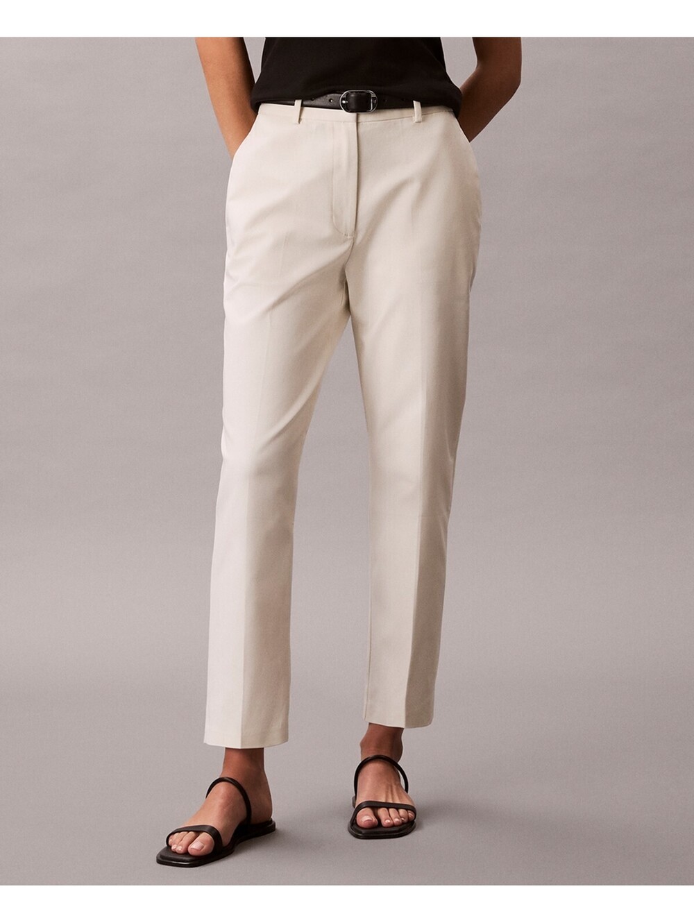Calvin Klein Womens Straight-Leg Pants Tofu 8
